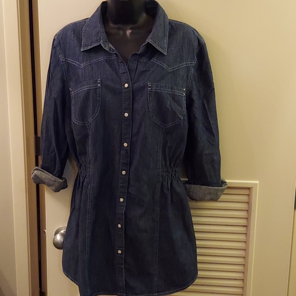 blue jean tunic shirt